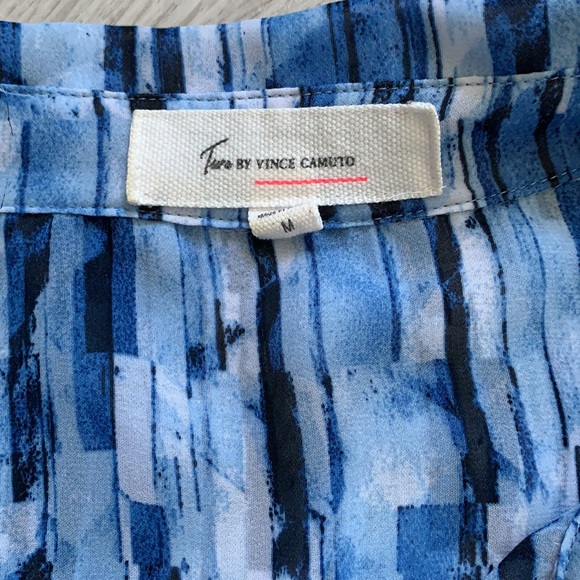 Two by Vince Camuto Sheer Button Up Blouse Sz M - Picture 2 of 4